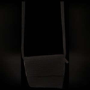 The Sak Vintage Y2K Crochet Crossbody Bag - Black Boho Minimalist